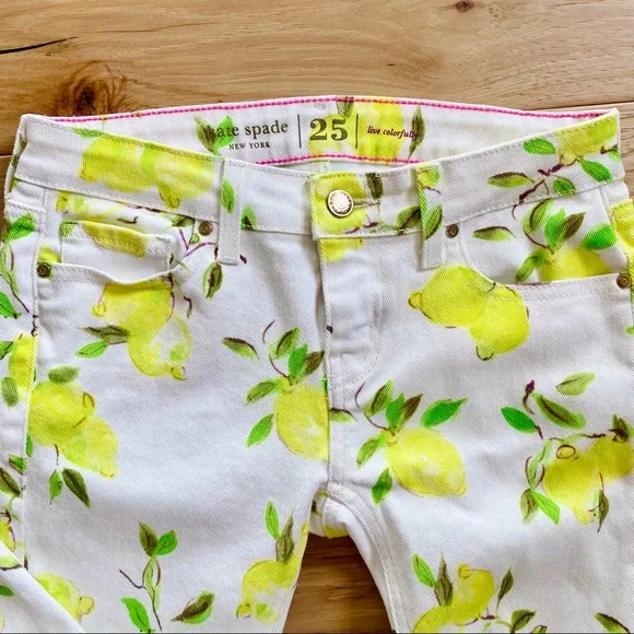 Kate Spade Brooke Street Capri Lemon Pants EUC - Picture 6 of 16
